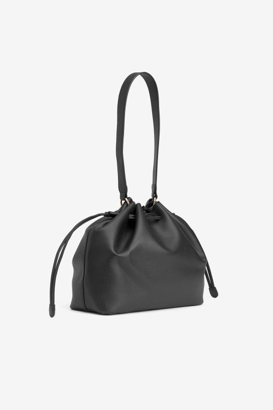 Bolso negro grande cierre bombonera