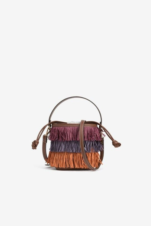 Bolso bombonera flecos