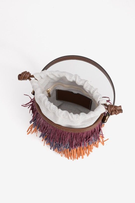 Bolso bombonera flecos