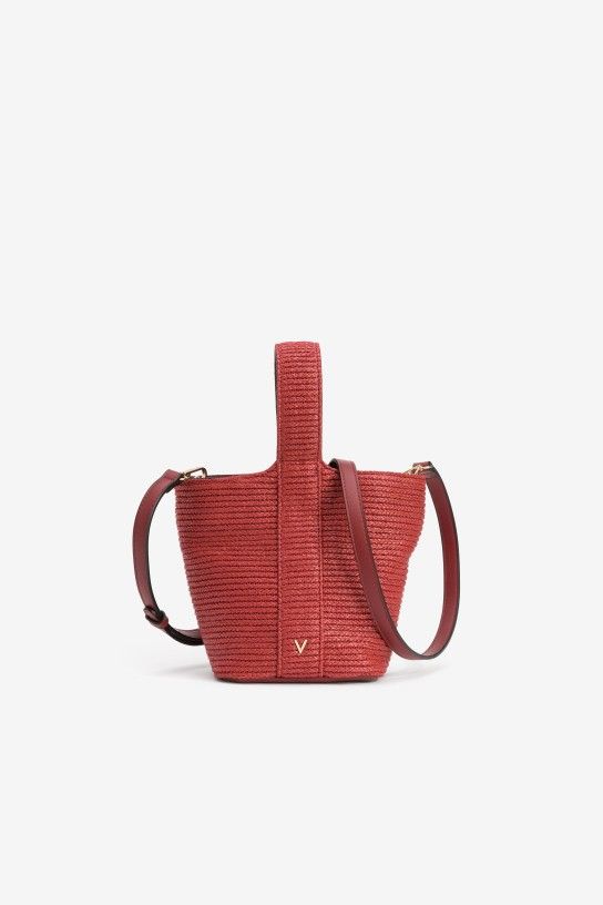 Bolso mimbre rojo