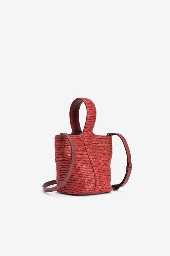 Bolso mimbre rojo