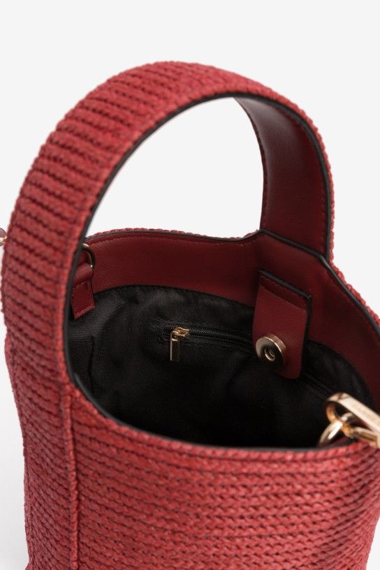 Bolso mimbre rojo