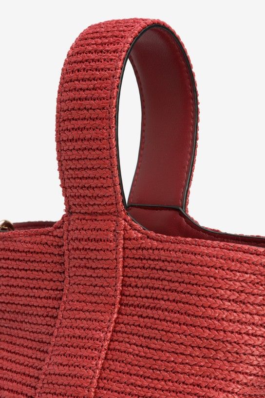Bolso mimbre rojo