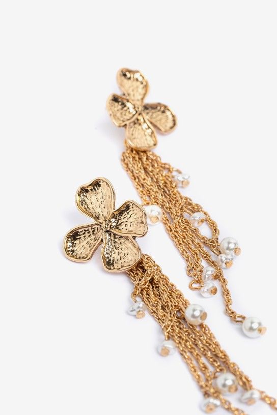 Pendientes flor y cadenas