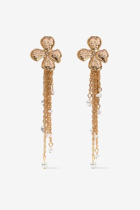 Pendientes flor y cadenas