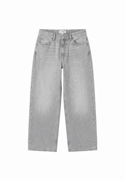 Pantalón wide leg gris