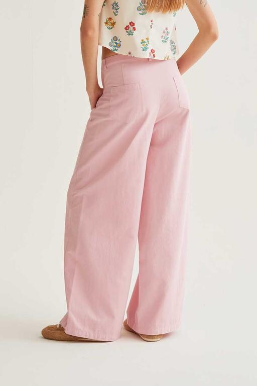 Pantalón wide leg rosa