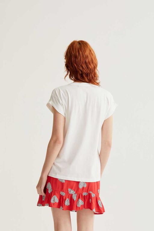 Camiseta con estampado de perrito coker