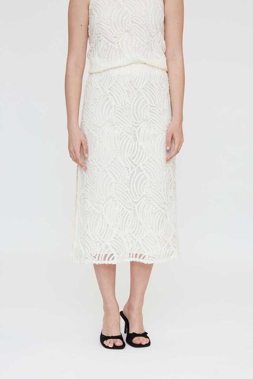 Falda midi Blanca