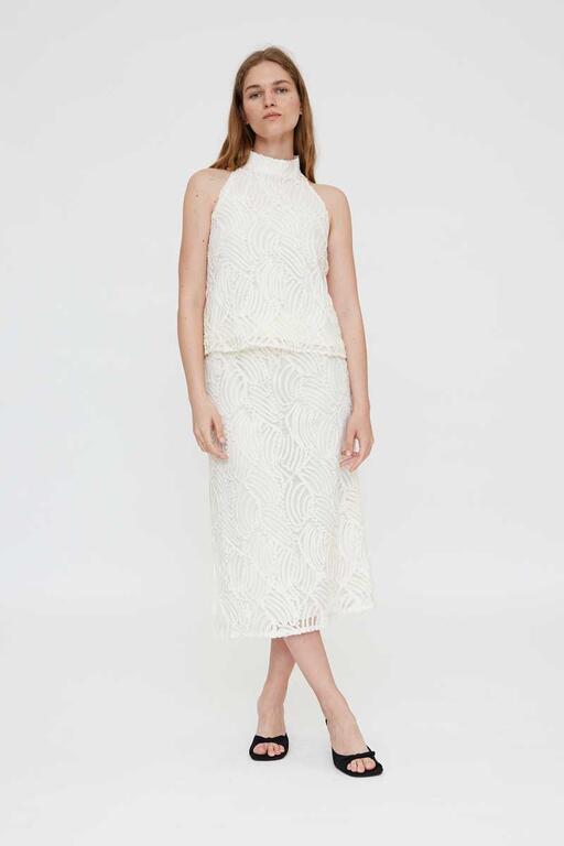 Falda midi Blanca