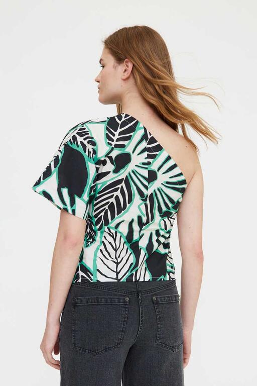 Top asimétrico con estampado Iguana