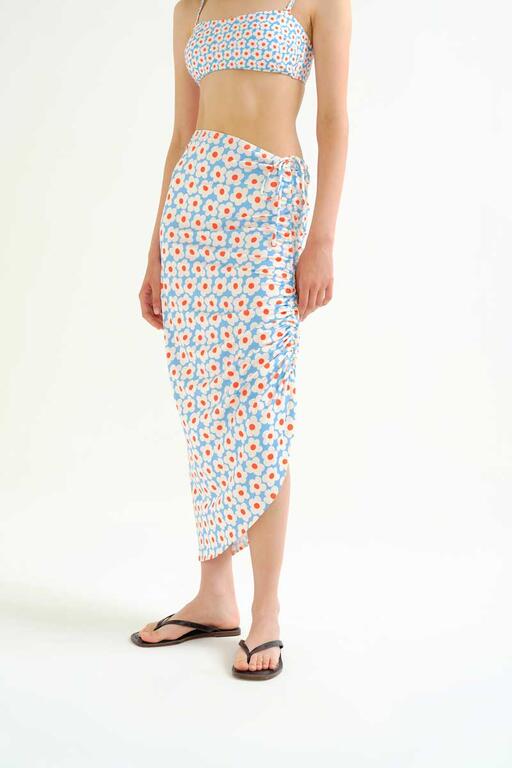 Falda midi con estampado