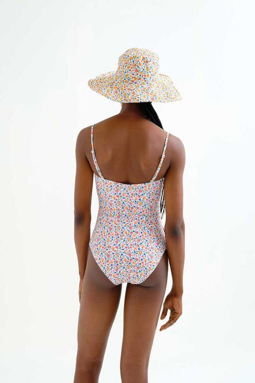 Bañador escote recto estampado
