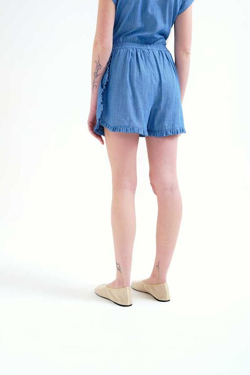 Shorts 100% algodón chambray azul  claro