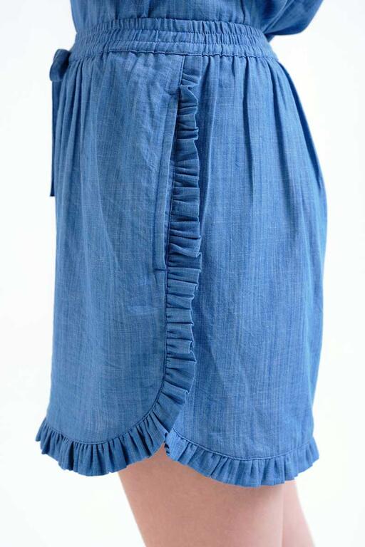 Shorts 100% algodón chambray azul  claro