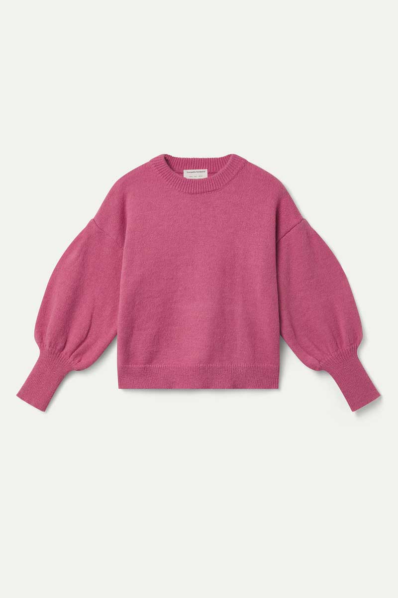 Jersey básico de punto rosa
