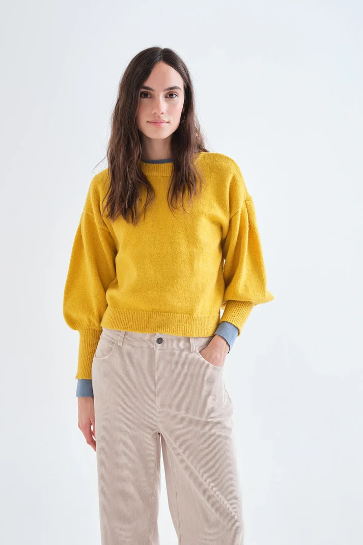 Jersey básico de punto  amarillo