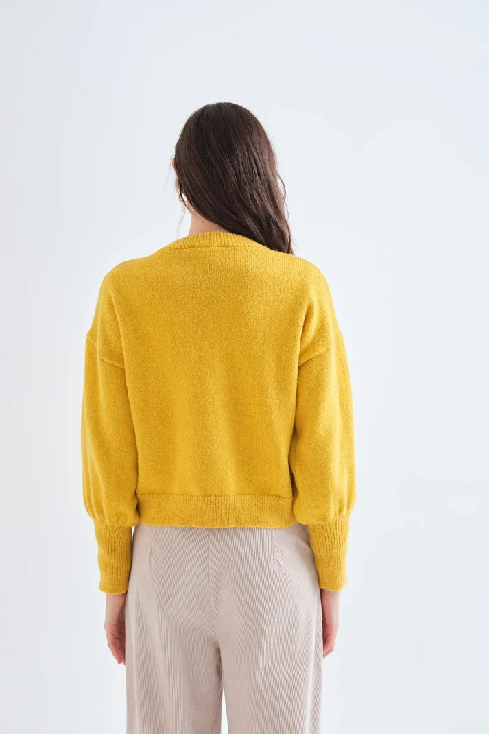 Jersey básico de punto  amarillo