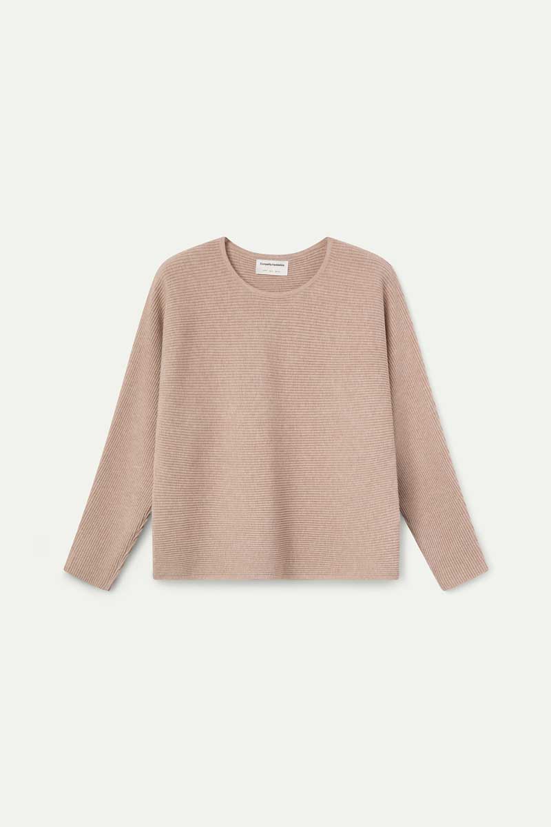 Jersey punto rayas beige