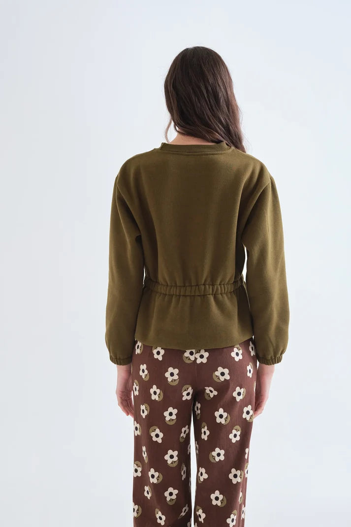 Sudadera con cintura ajustable  verde oliva