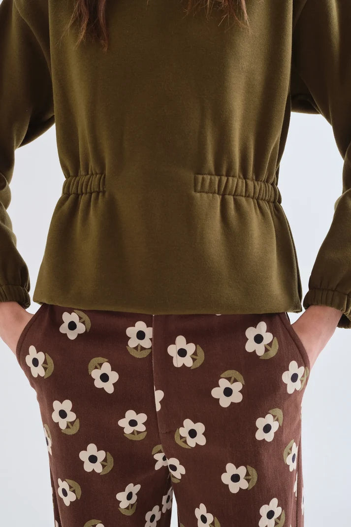 Sudadera con cintura ajustable  verde oliva