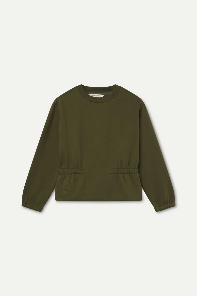 Sudadera con cintura ajustable  verde oliva