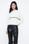 Jersey punto blanco con detalles negros