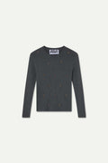 Jersey gris con apliques  multicolor