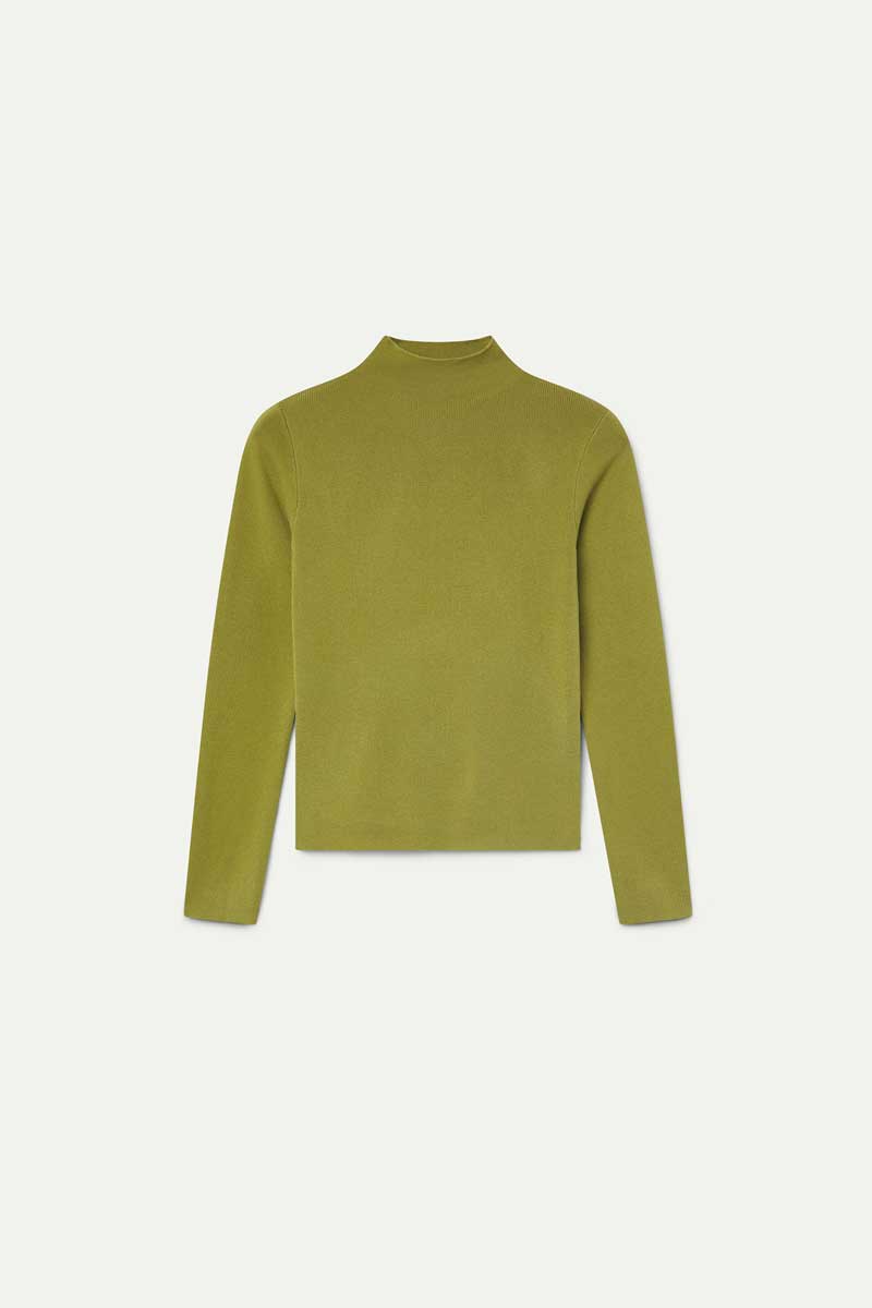 Top cuello alto verde