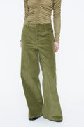 Pantalón pana verde oliva