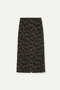 Falda midi con estampado de flores  brillantes verdes