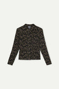 Camisa con estampado de flores  brillantes verde