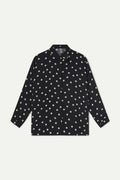 Camisa con estampado de puntos grande blanco y negro