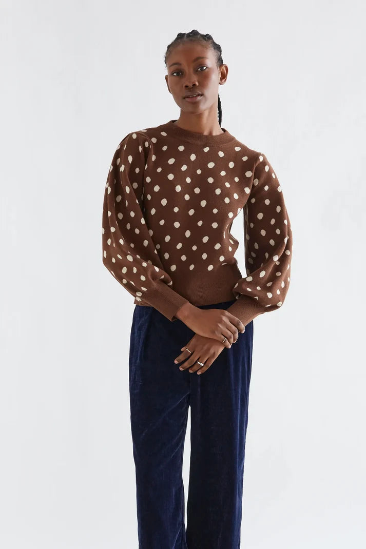 Jersey con estampado punto marrón catahoula