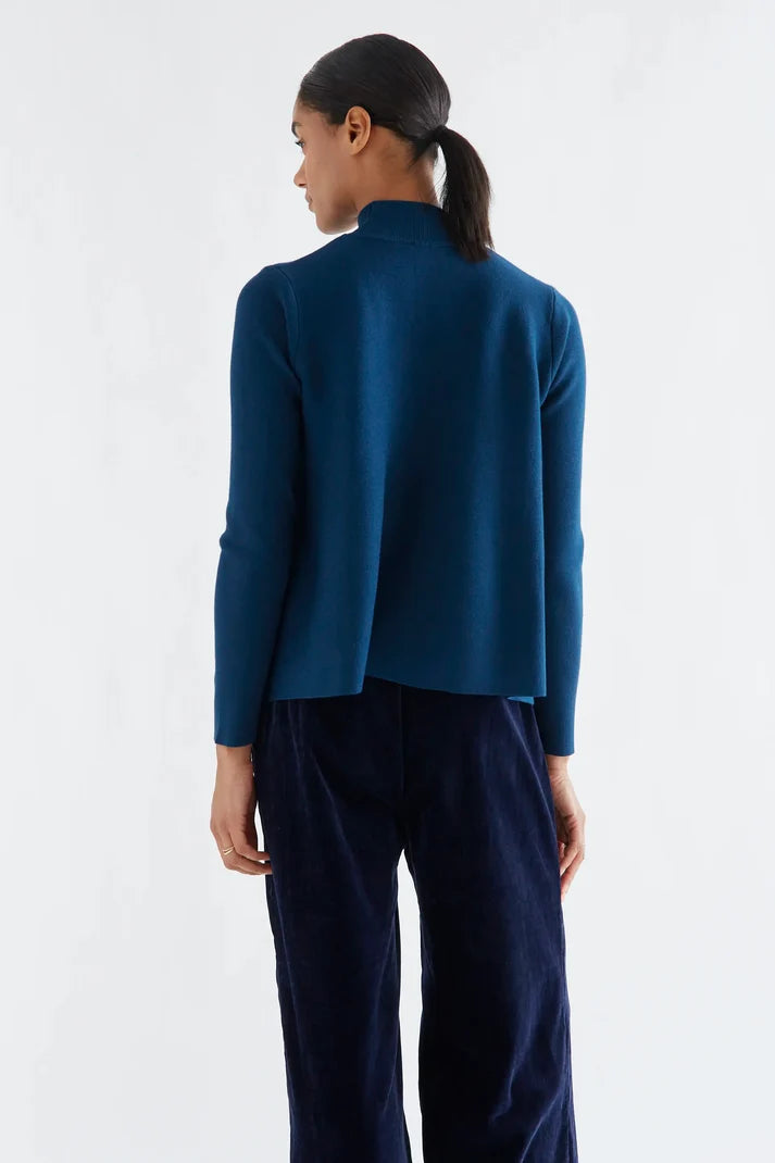 Jersey cuello alto básico azul