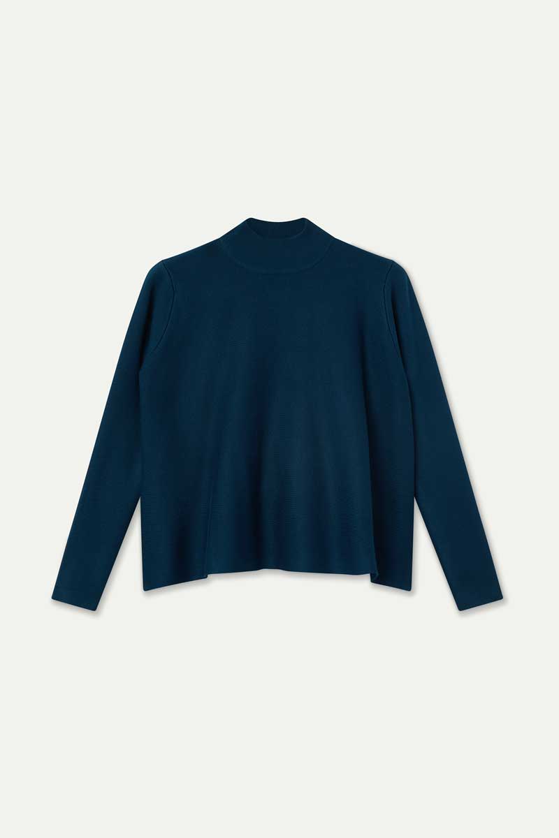Jersey cuello alto básico azul