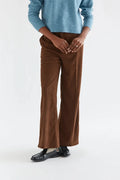 Pantalón de pana doble botón marrón