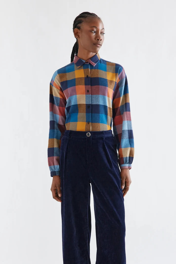Camisa 100% algodón de cuadros multicolores