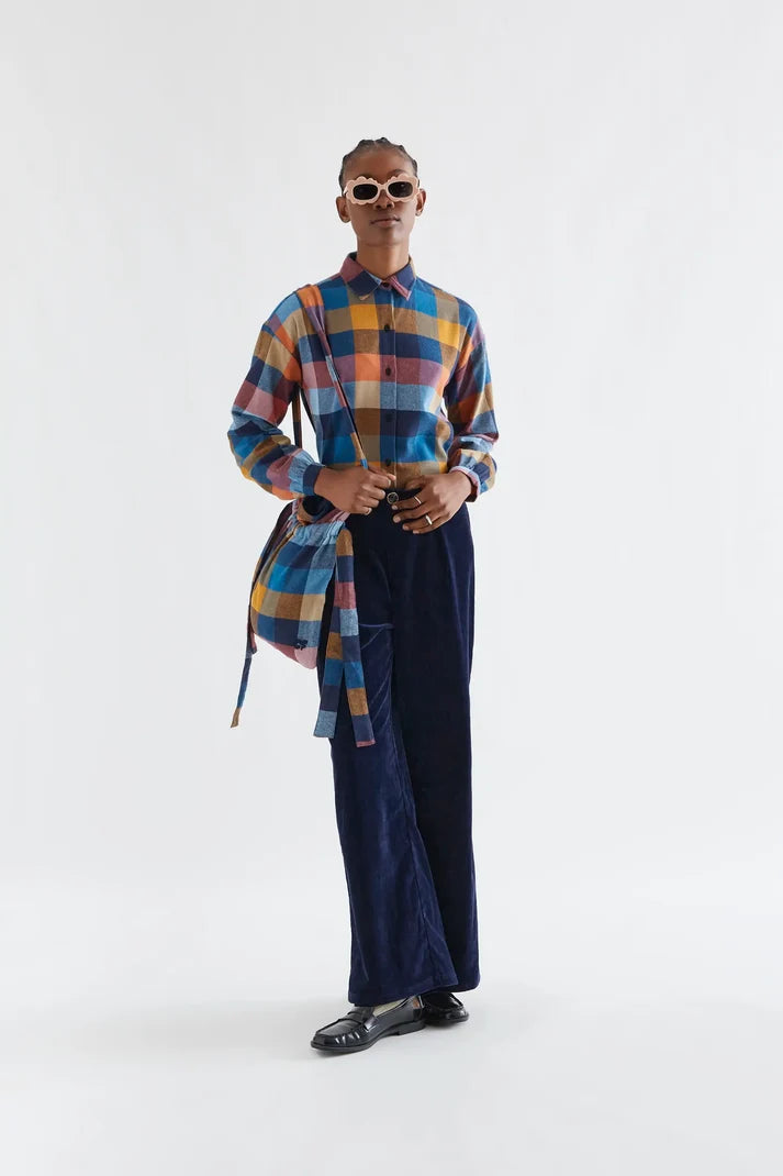 Camisa 100% algodón de cuadros multicolores