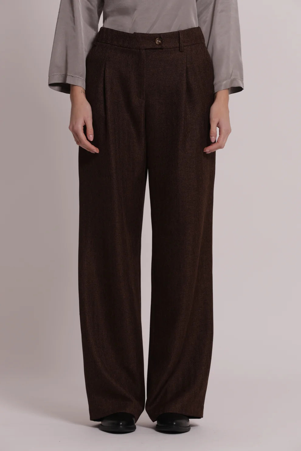 Pantalón palazzo de tweed