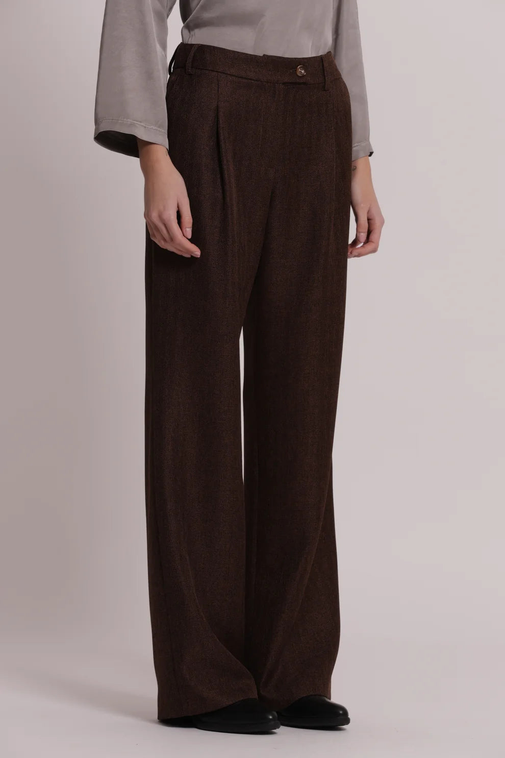 Pantalón palazzo de tweed