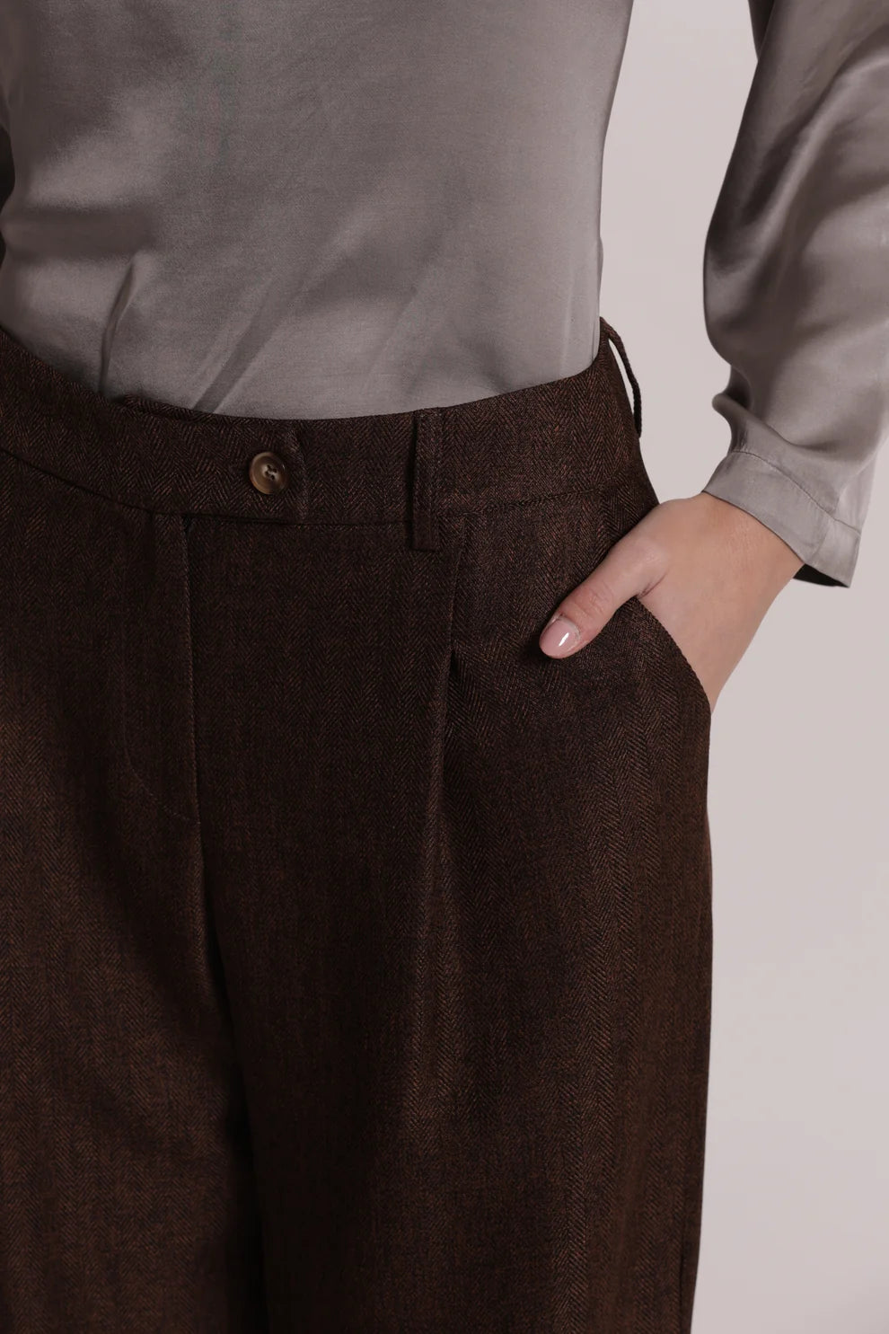 Pantalón palazzo de tweed