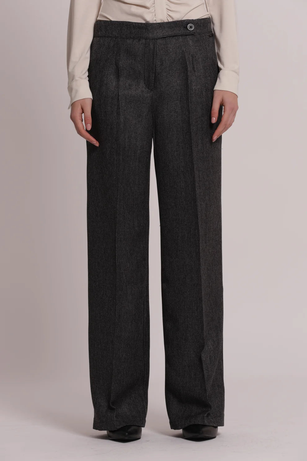 Pantalón palazzo de tweed