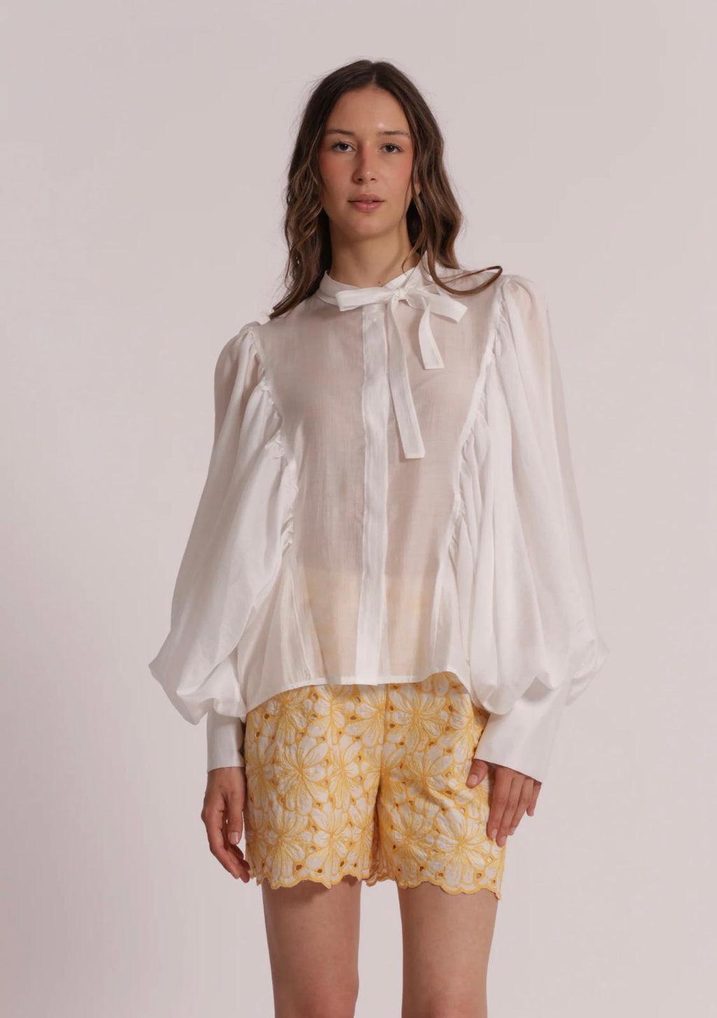 Blusa Manga Larga Efecto Gasa