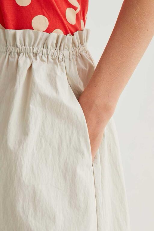 Falda midi blanco roto