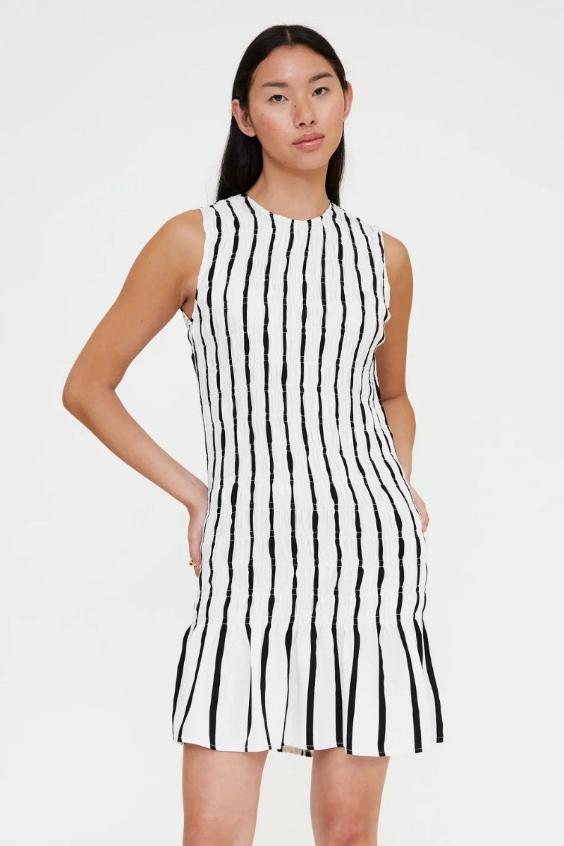 Vestido corto con estampado Grimaud White