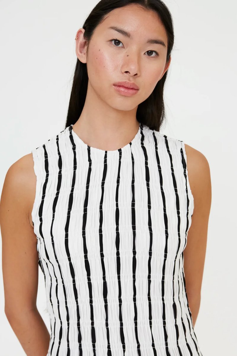 Vestido corto con estampado Grimaud White