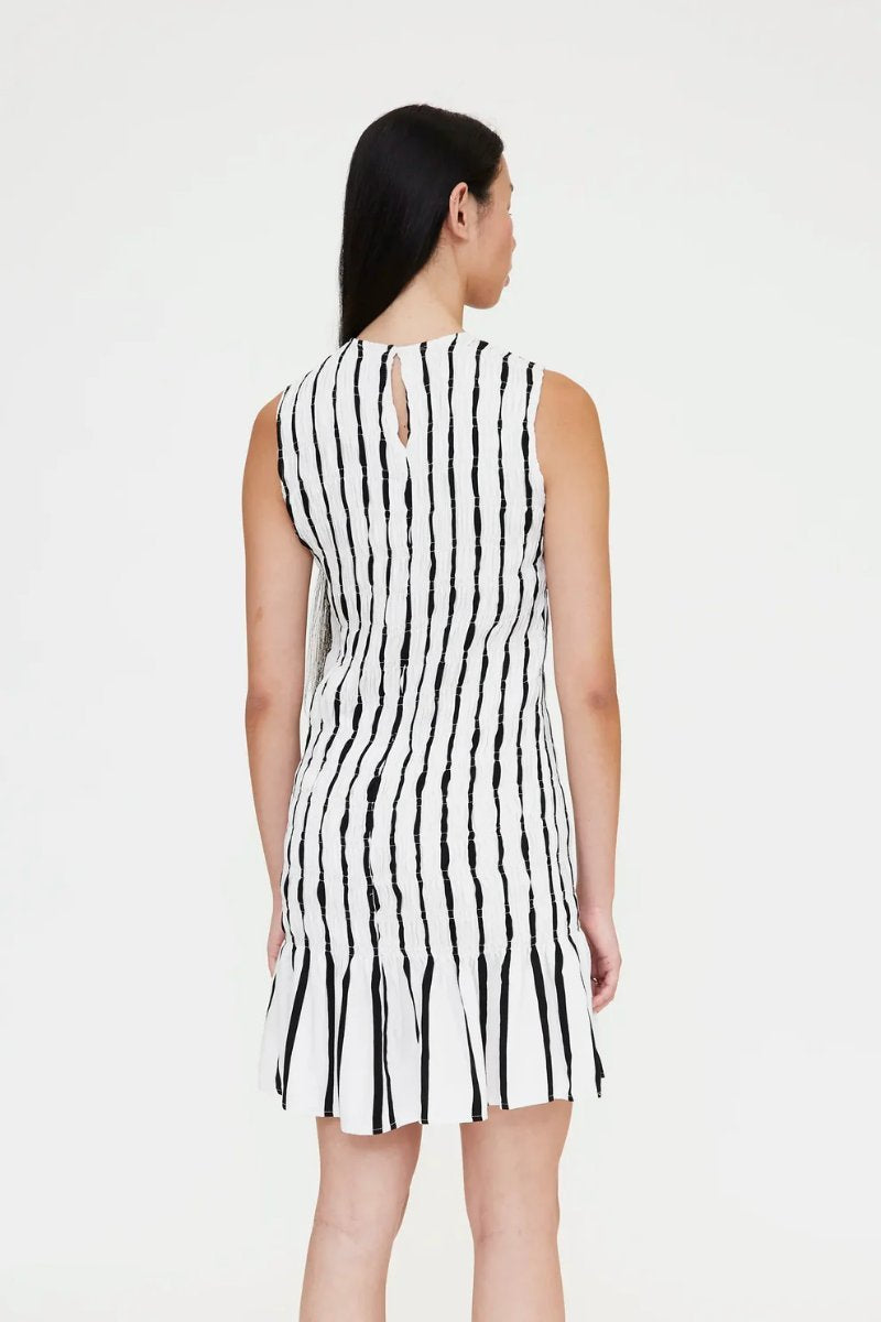Vestido corto con estampado Grimaud White